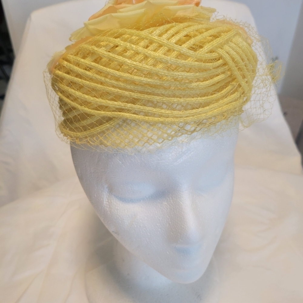 Chic Yellow Fascinator with Netting